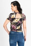 Blusa floral con amarre lateral (7266311864387)