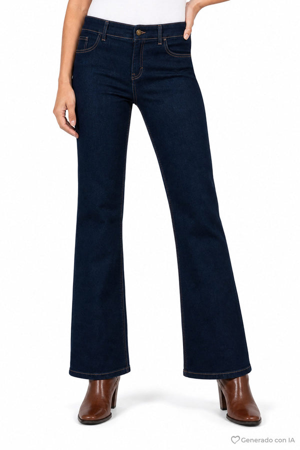 Jeans anchos con cinturta elástica y bolsas