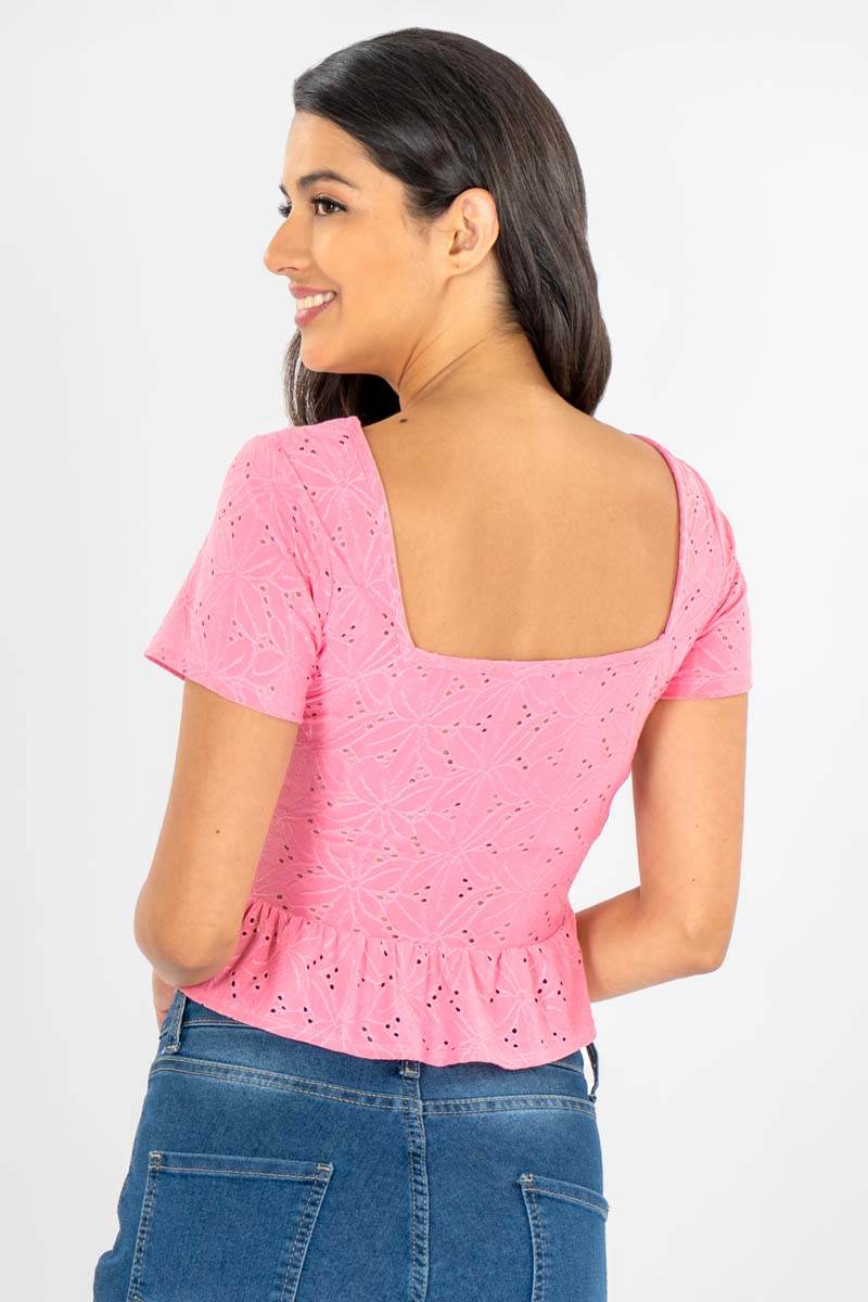 Blusa eyelet manga corta - Santory Ropa  (7389959684163)