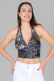 Blusa halter estampada