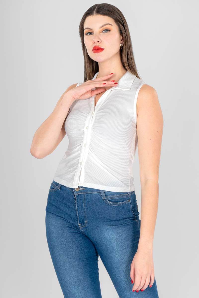 Camisa rib sin mangas - Santory Ropa  (7363207954499)