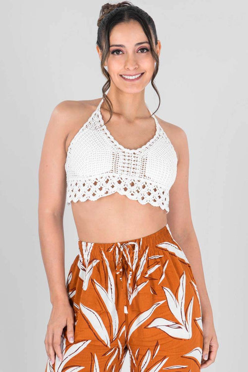 Blusa de crochet cuello halter