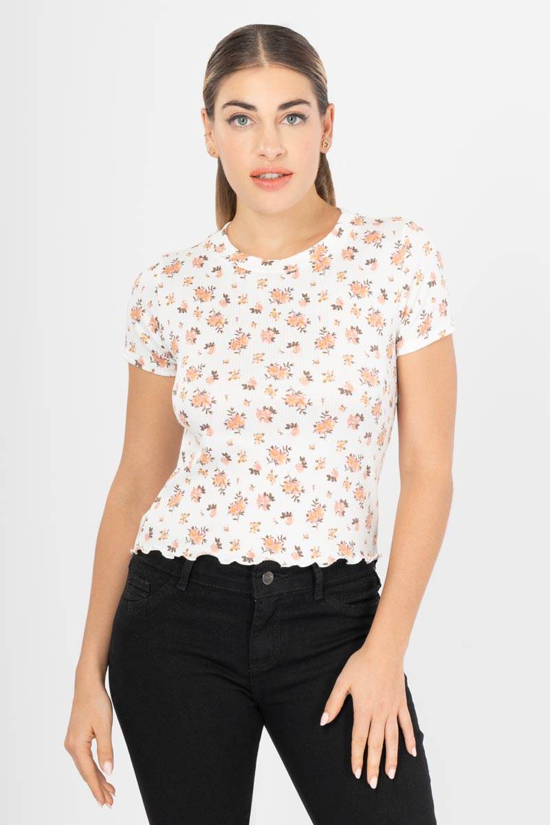 Playera floral manga corta - Santory Ropa  (7396639998019)