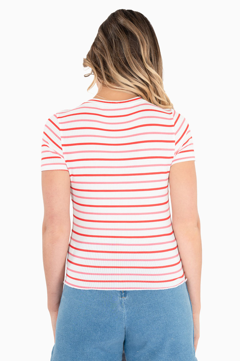 Playera de rayas manga corta