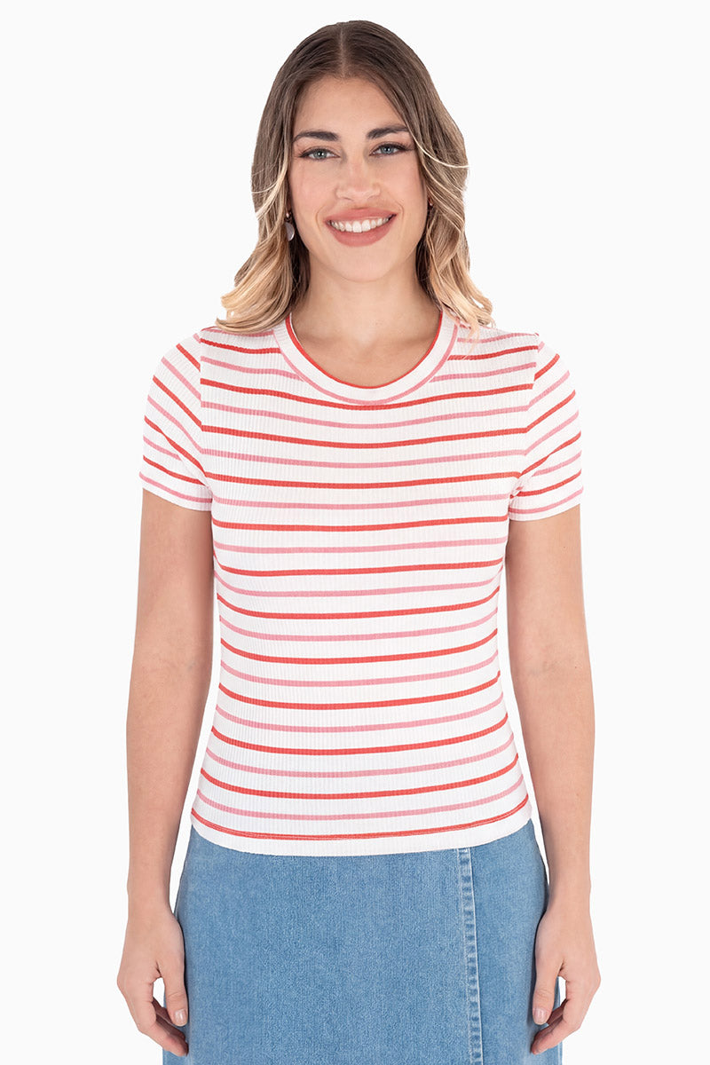 Playera de rayas manga corta
