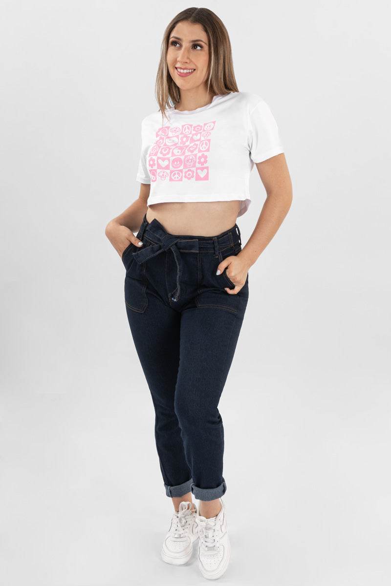 Jeans con bolsa de parche - Santory Ropa  (6664352759875)