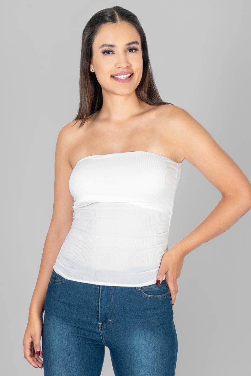 Playera rib strapless - Santory Ropa  (7141426757699)