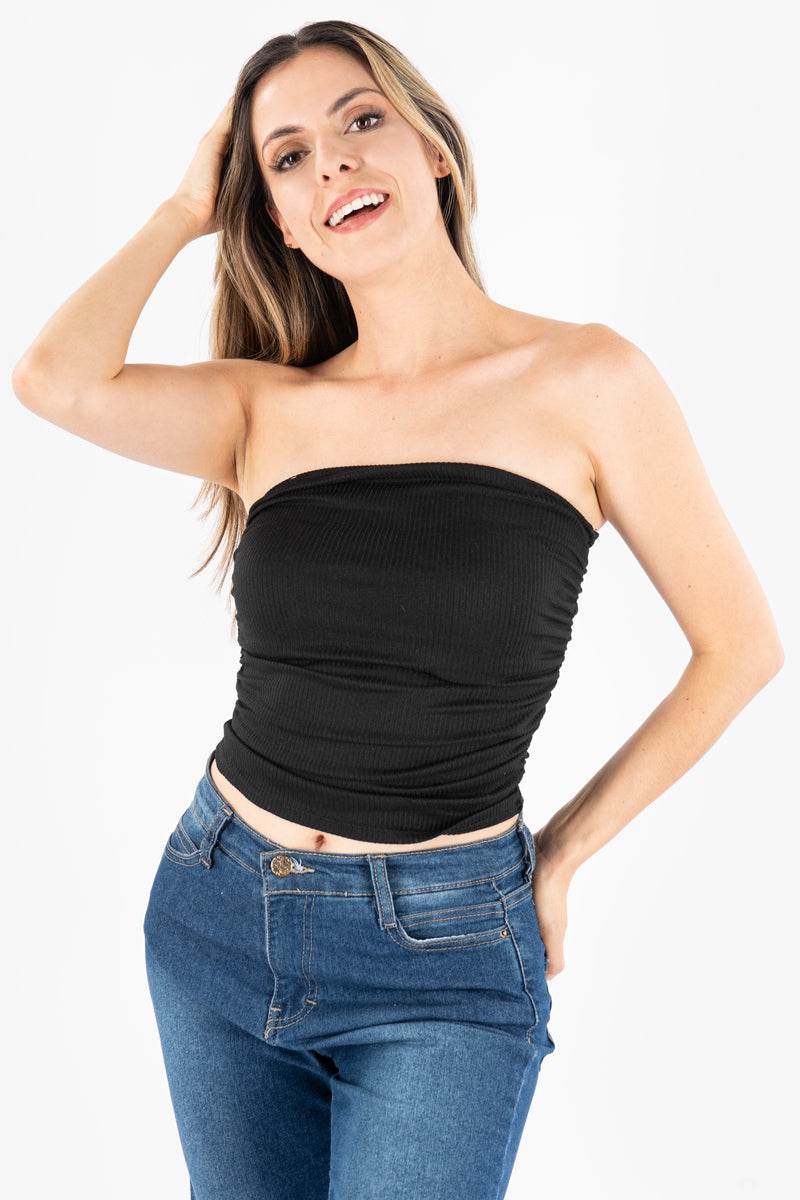 Playera rib strapless - Santory Ropa  (7141426757699)