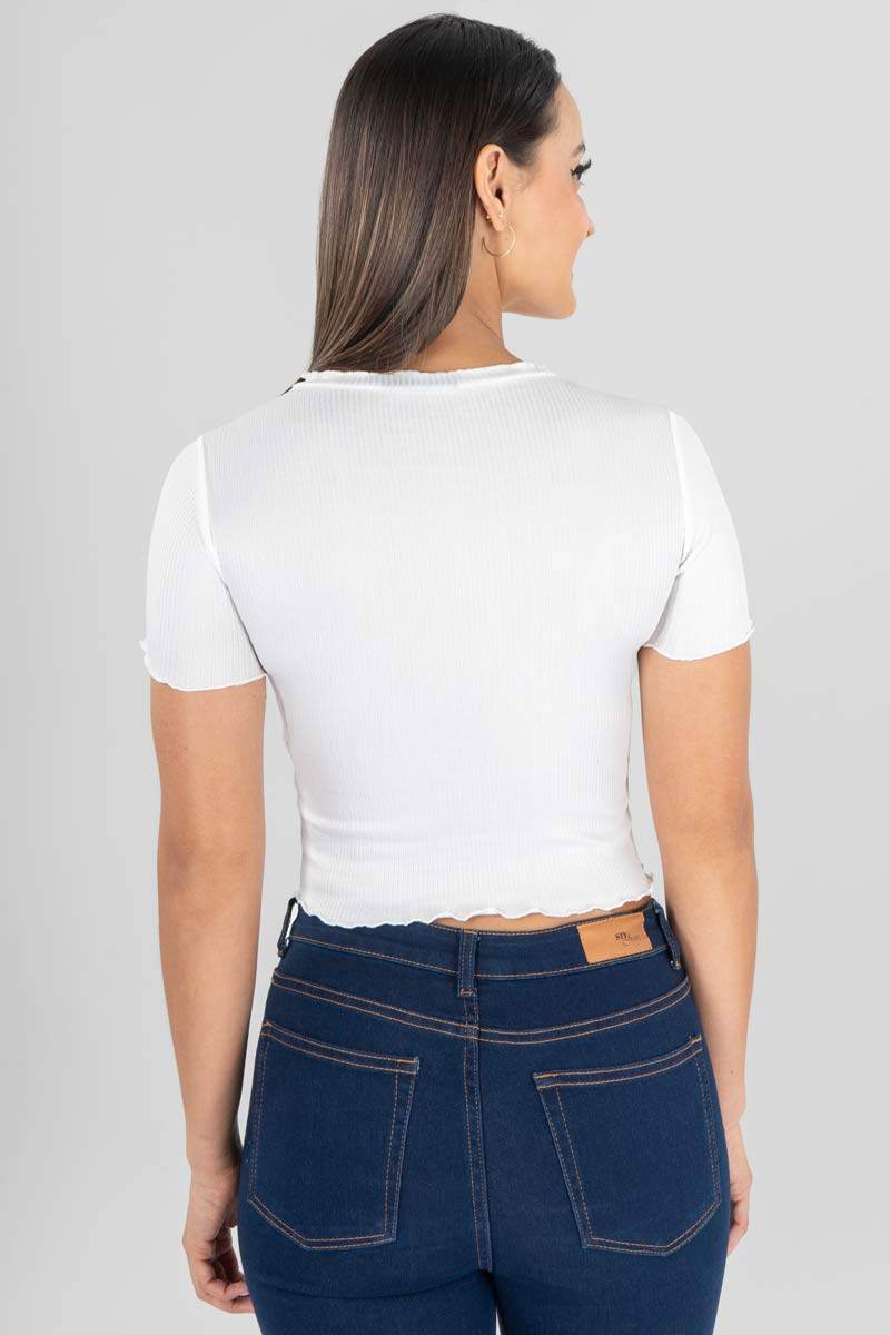 Playera con detalle de corazón - Santory Ropa  (7174665699395)