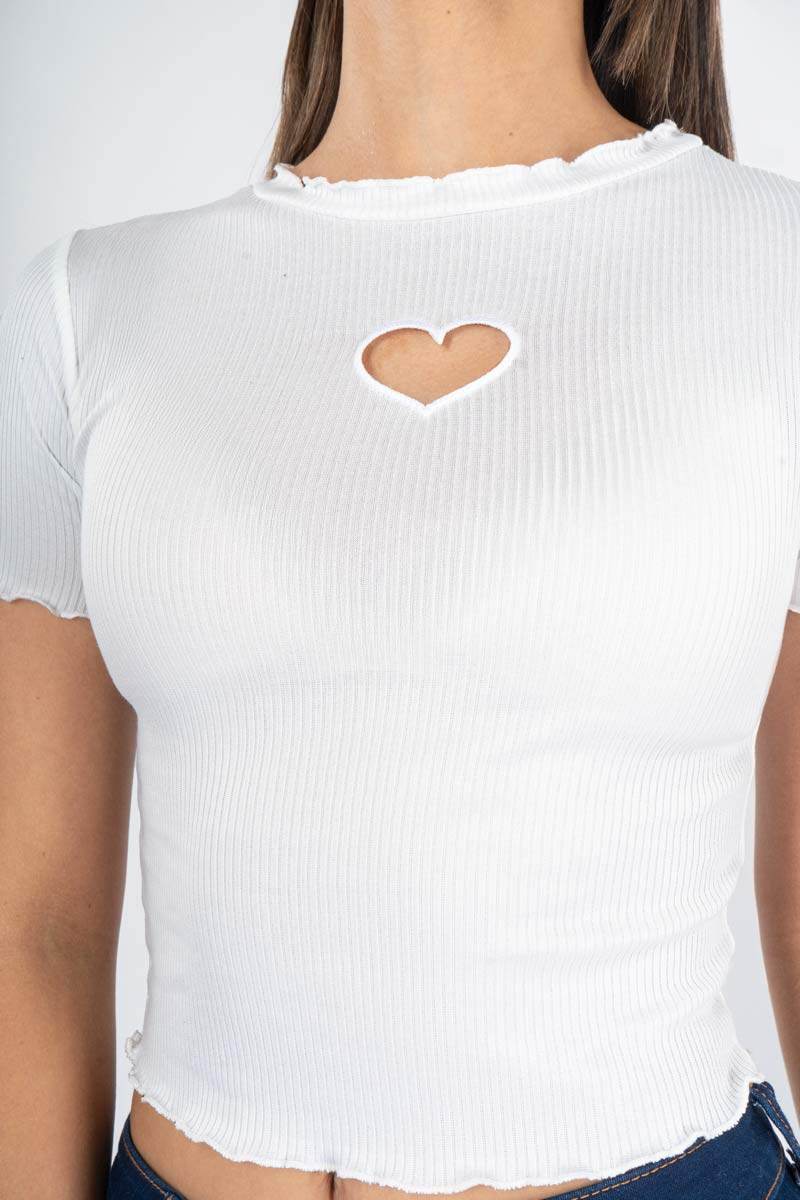 Playera con detalle de corazón - Santory Ropa  (7174665699395)
