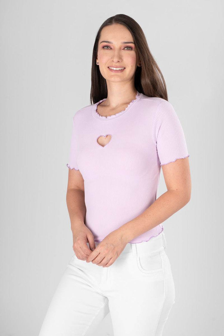 Playera con detalle de corazón - Santory Ropa  (7174665699395)