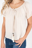 Blusa manga corta con borlas (7148122341443)