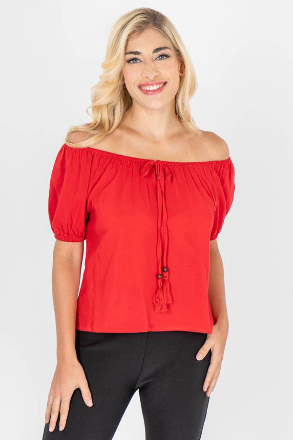 Blusa manga corta con borlas - Santory Ropa  (7148122341443)