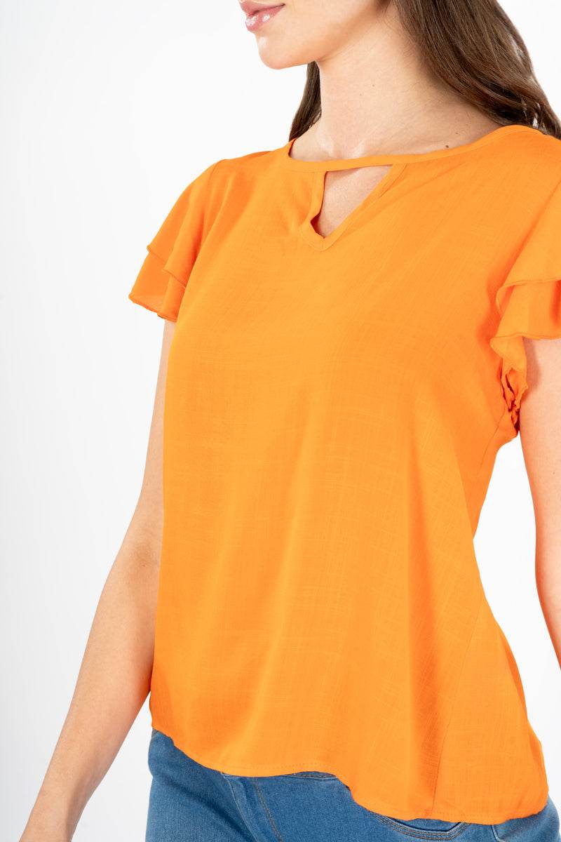 Blusa manga mariposa y abertura en escote - Santory Ropa  (7244836372547)