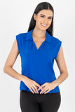 Blusa lisa escote v