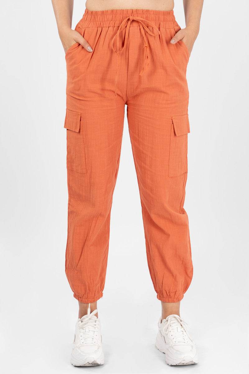 Pantalón con elástico en pretina y tobillos - Santory Ropa  (7211877040195)