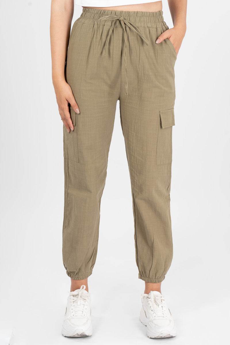 Pantalón con elástico en pretina y tobillos - Santory Ropa  (7211877040195)