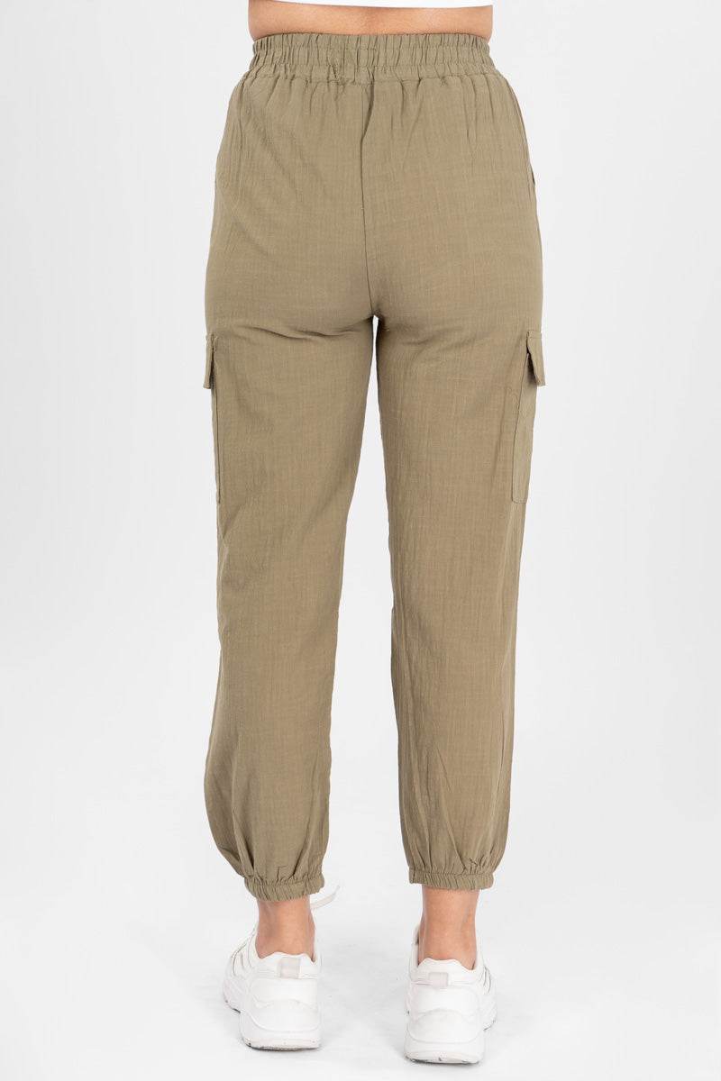 Pantalón con elástico en pretina y tobillos - Santory Ropa  (7211877040195)