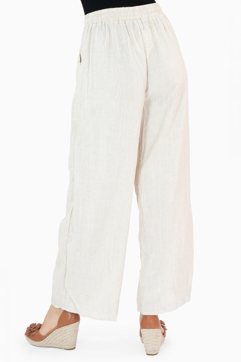 Pantalón ancho con elástico y jareta simulada