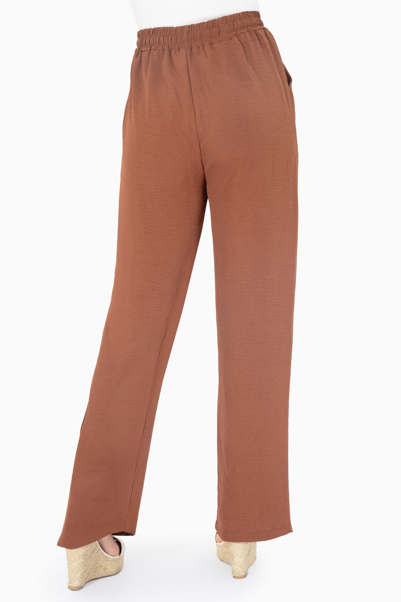 Pantalón ancho con elástico en cintura