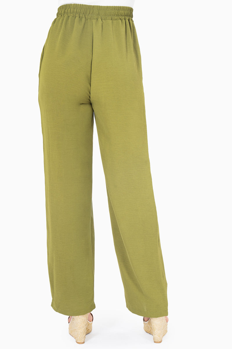 Pantalón ancho con elástico en cintura