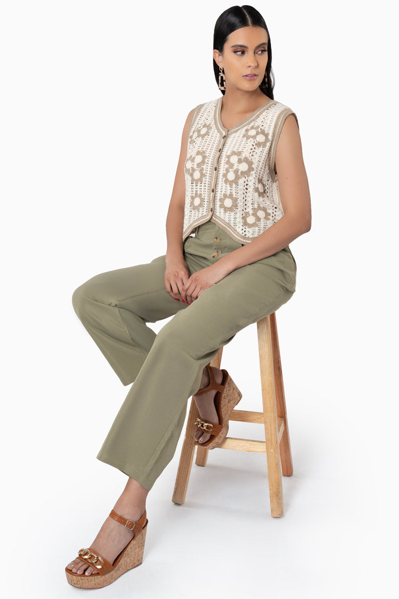 Chaleco tejido con botones