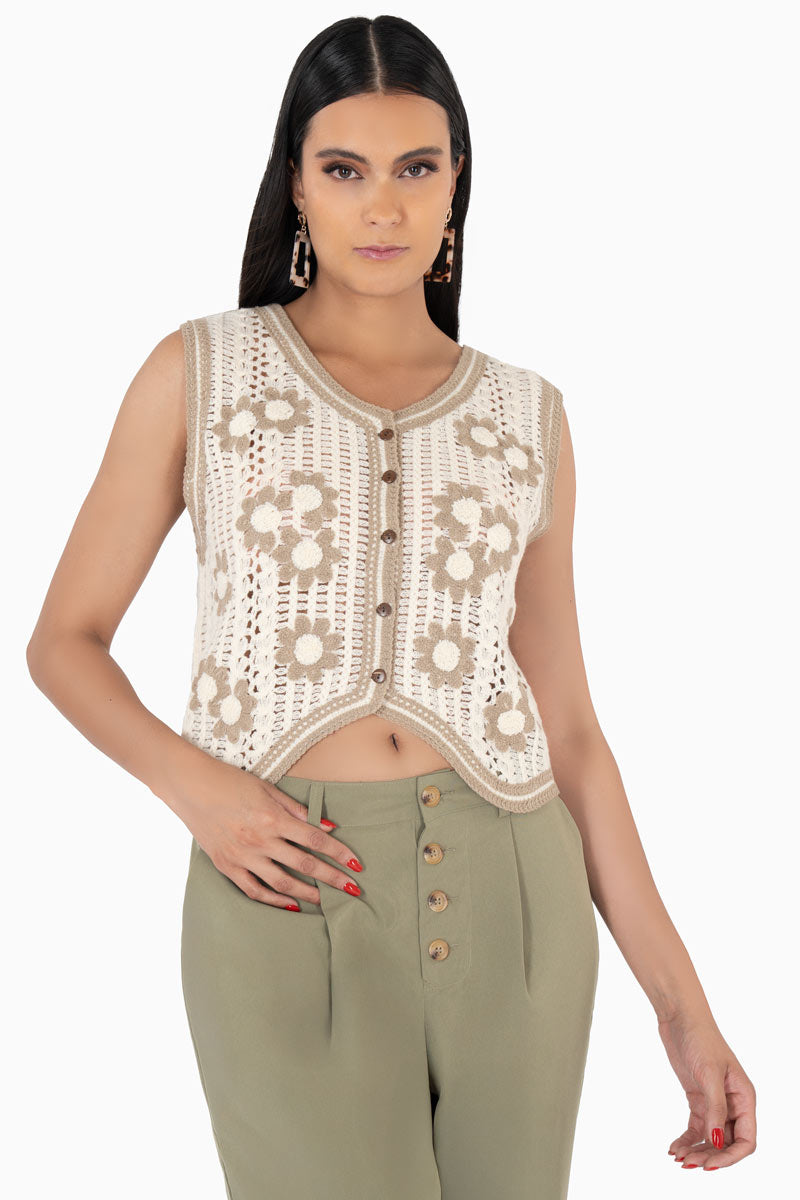 Chaleco tejido con botones