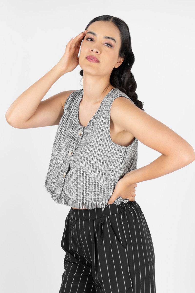 Blusa sin mangas con botones - Santory Ropa  (7007919341635)