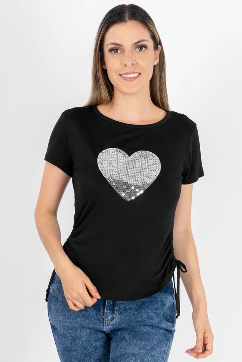 Playera estampada con elevadores laterales - Santory Ropa  (7349830713411)