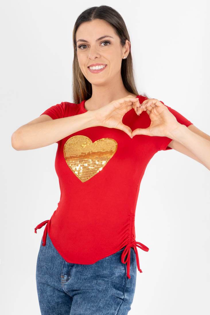 Playera estampada con elevadores laterales - Santory Ropa  (7349830713411)