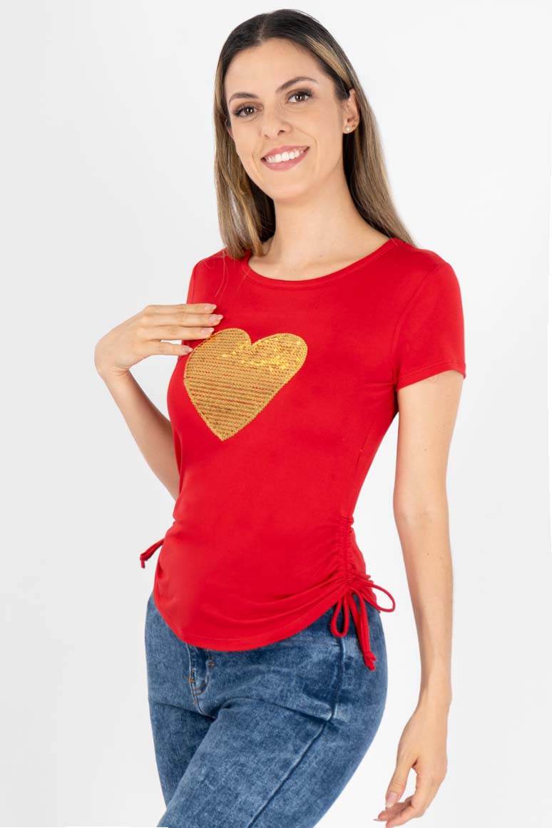 Playera estampada con elevadores laterales - Santory Ropa  (7349830713411)