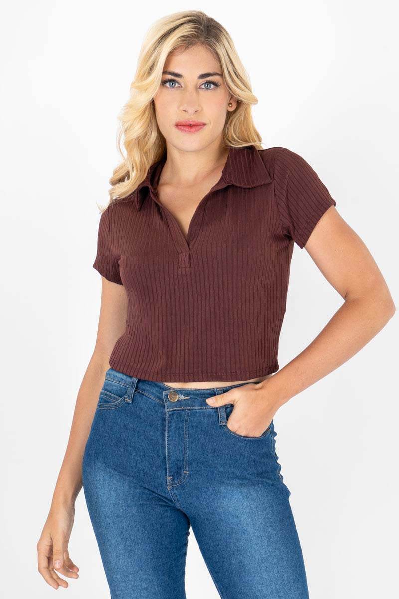 Playera manga corta tipo polo - Santory Ropa  (6927485272131)