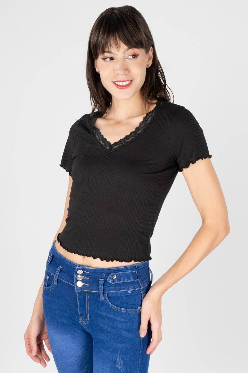 Blusa manga corta escote V - Santory Ropa  (6925057654851)