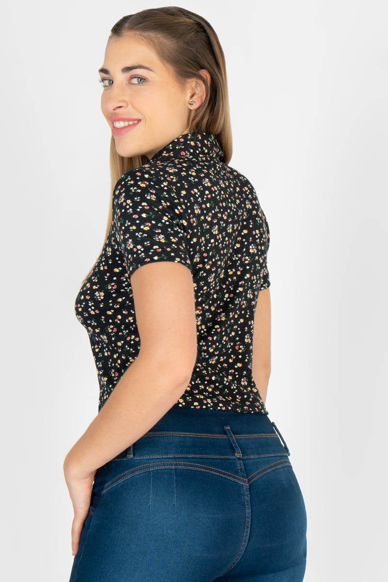 Blusa floral con botones - Santory Ropa  (7435831443523)