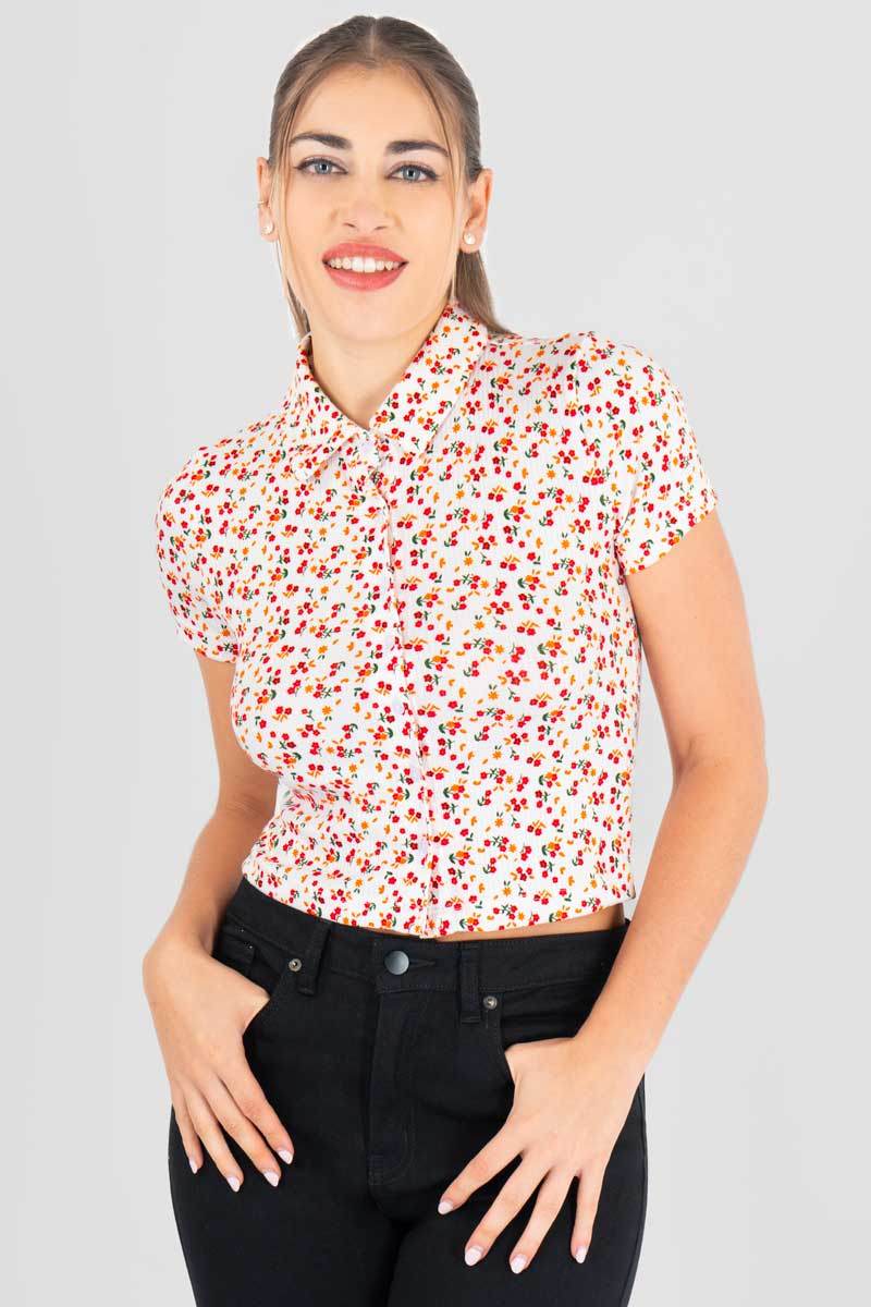Blusa floral con botones - Santory Ropa  (7444872233027)
