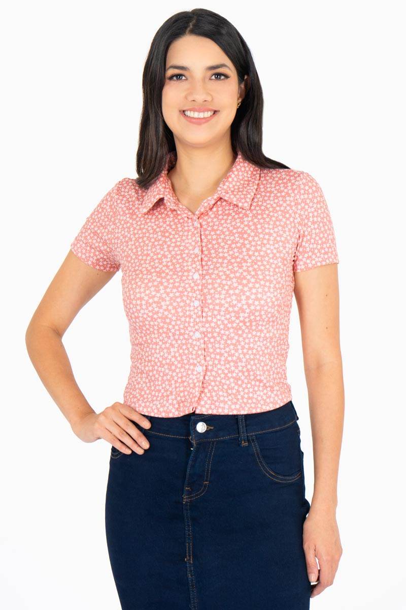 Blusa tipo camisa floral - Santory Ropa  (7463651704899)