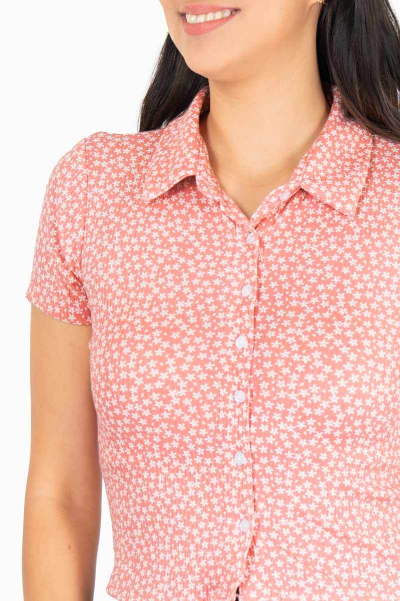 Blusa tipo camisa floral - Santory Ropa  (7463651704899)