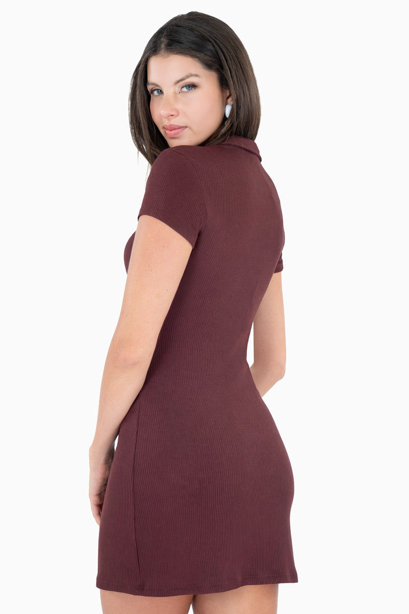 Vestido manga corta tipo polo