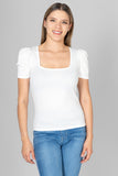 Blusa lisa escote cuadrado