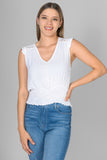 Blusa sin mangas y enresortado