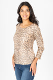 Blusa animal print escote redondo