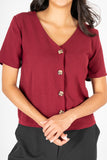 Blusa lisa con botones (7276413550659)