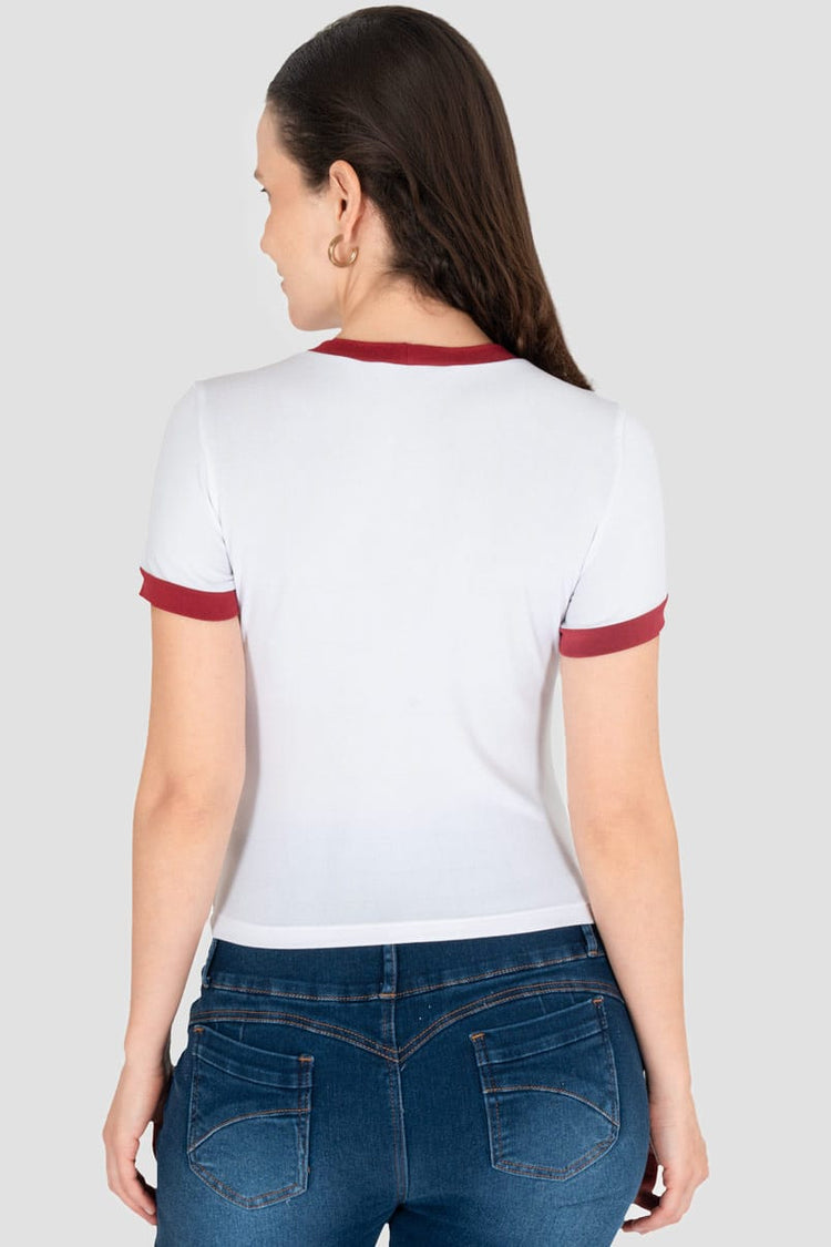 Playera manga corta estampado cerezas