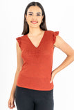 Blusa tejida con escote v