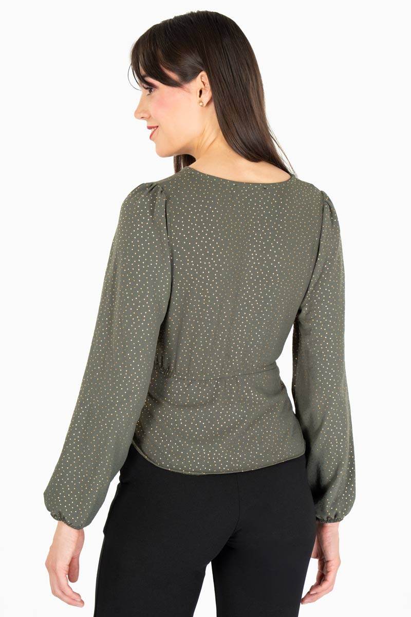 Blusa manga larga con cruce - Santory Ropa  (7463651639363)