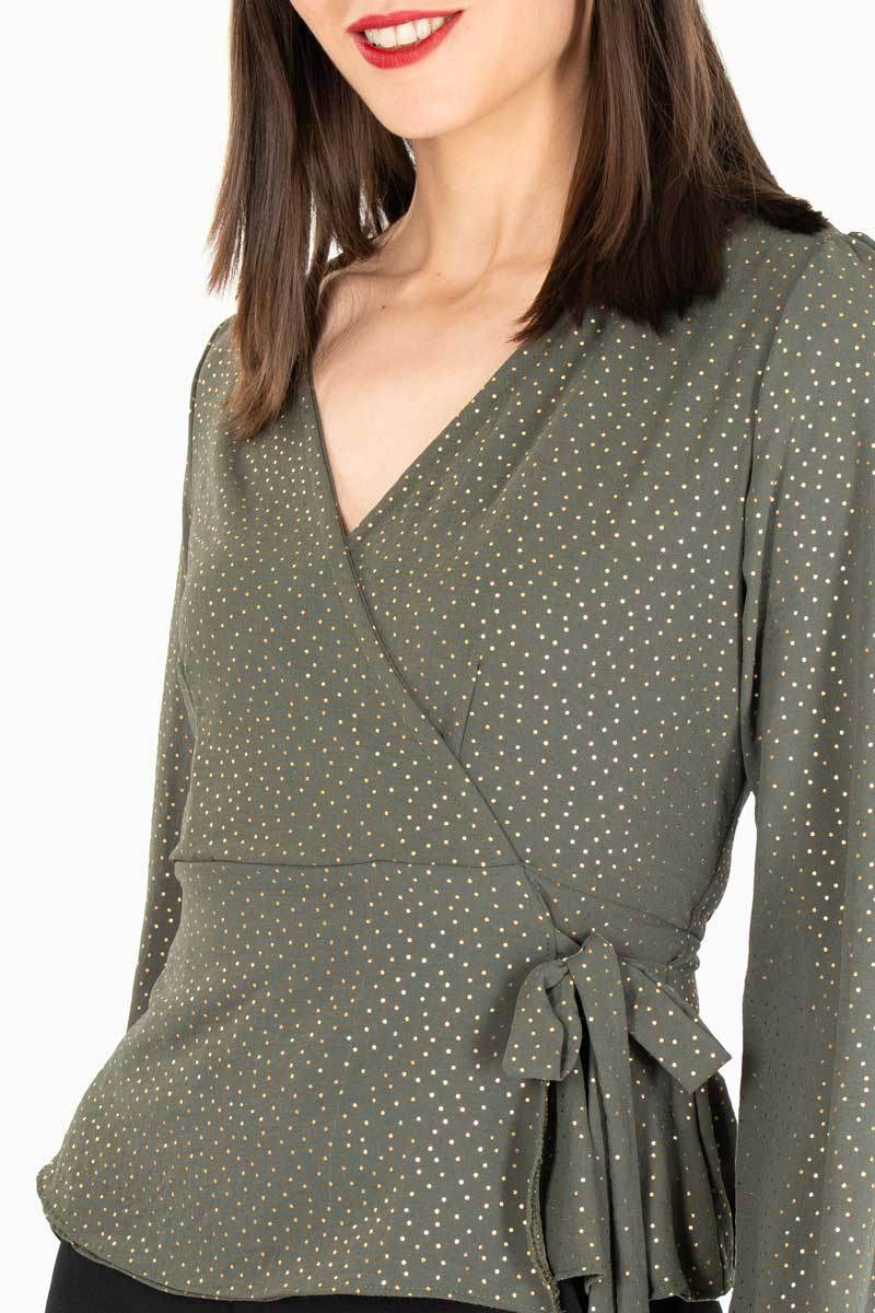 Blusa manga larga con cruce - Santory Ropa  (7463651639363)