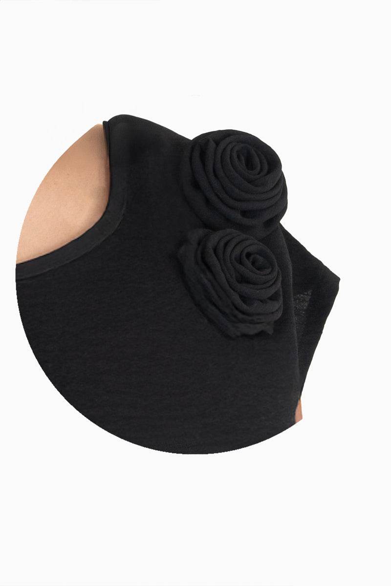 Blusa manga corta con flor - Santory Ropa  (7467150475331)