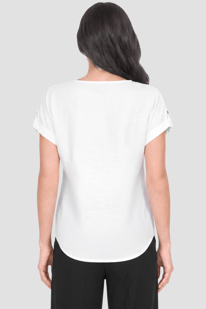 Blusa manga corta con elevador