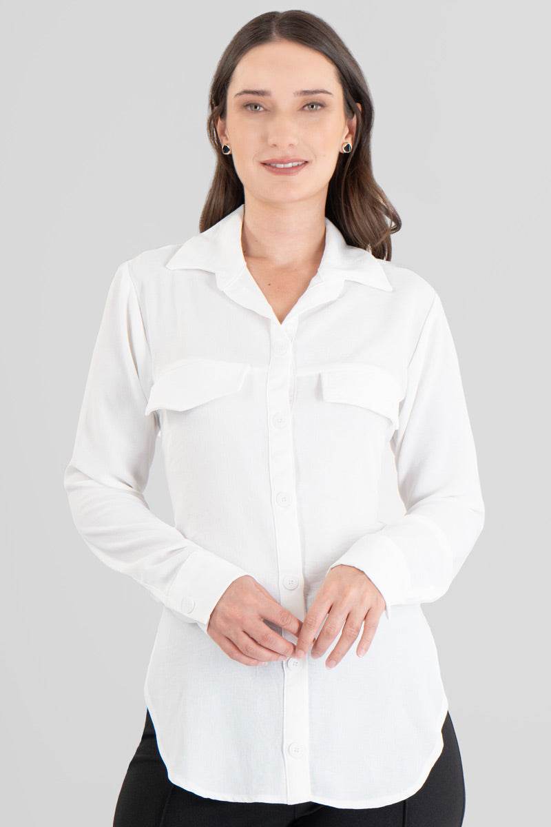 Camisa lisa con bolsas - Santory Ropa  (7437318193219)