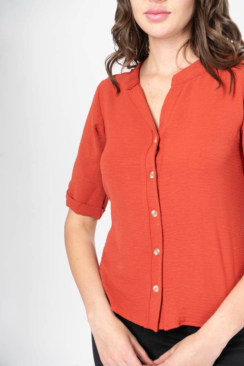 Blusa lisa con botones - Santory Ropa  (7379046629443)